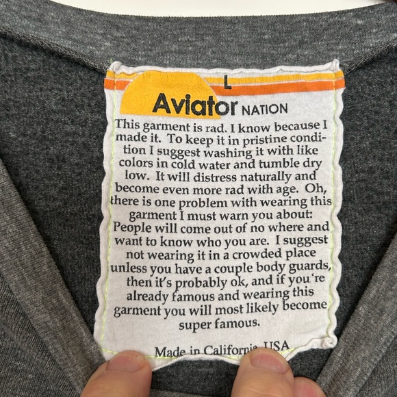 Womens AVIATOR NATION (Aspen, Colorado)  Crew Neck Relaxed Oversized Shirt L - Picture 6 of 11